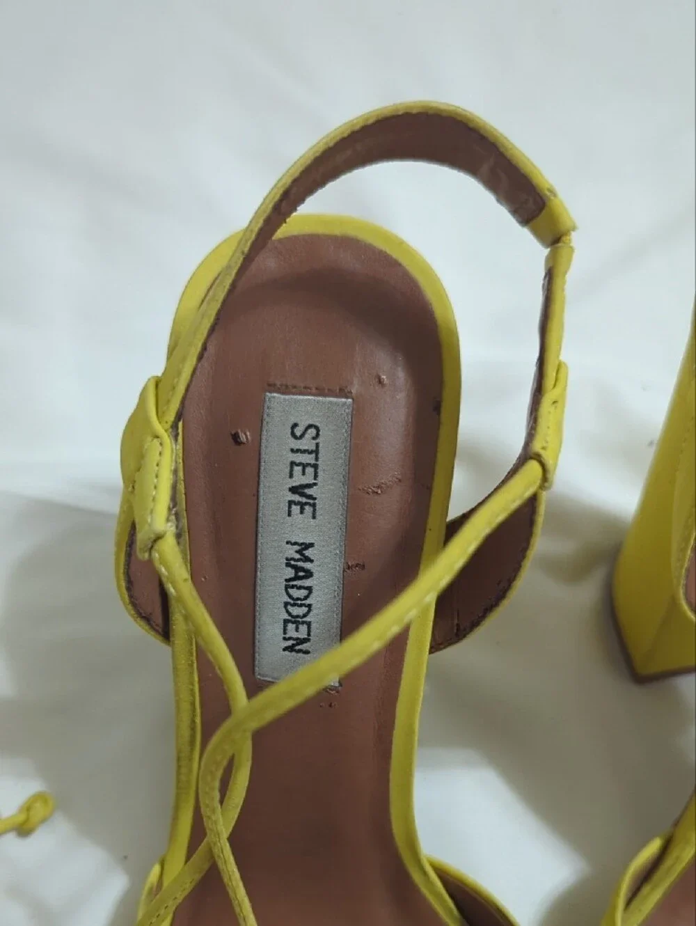 Steve Madden Serrina Leather Lace-Up Heels, Color Yellow Size 7